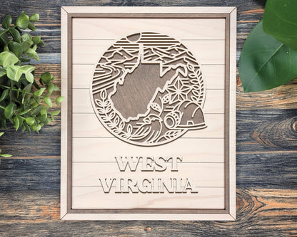West Virginia State Heritage Frame Pop Sign