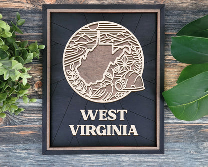 West Virginia State Heritage Frame Pop Sign