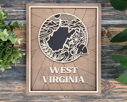 West Virginia State Heritage Frame Pop Sign