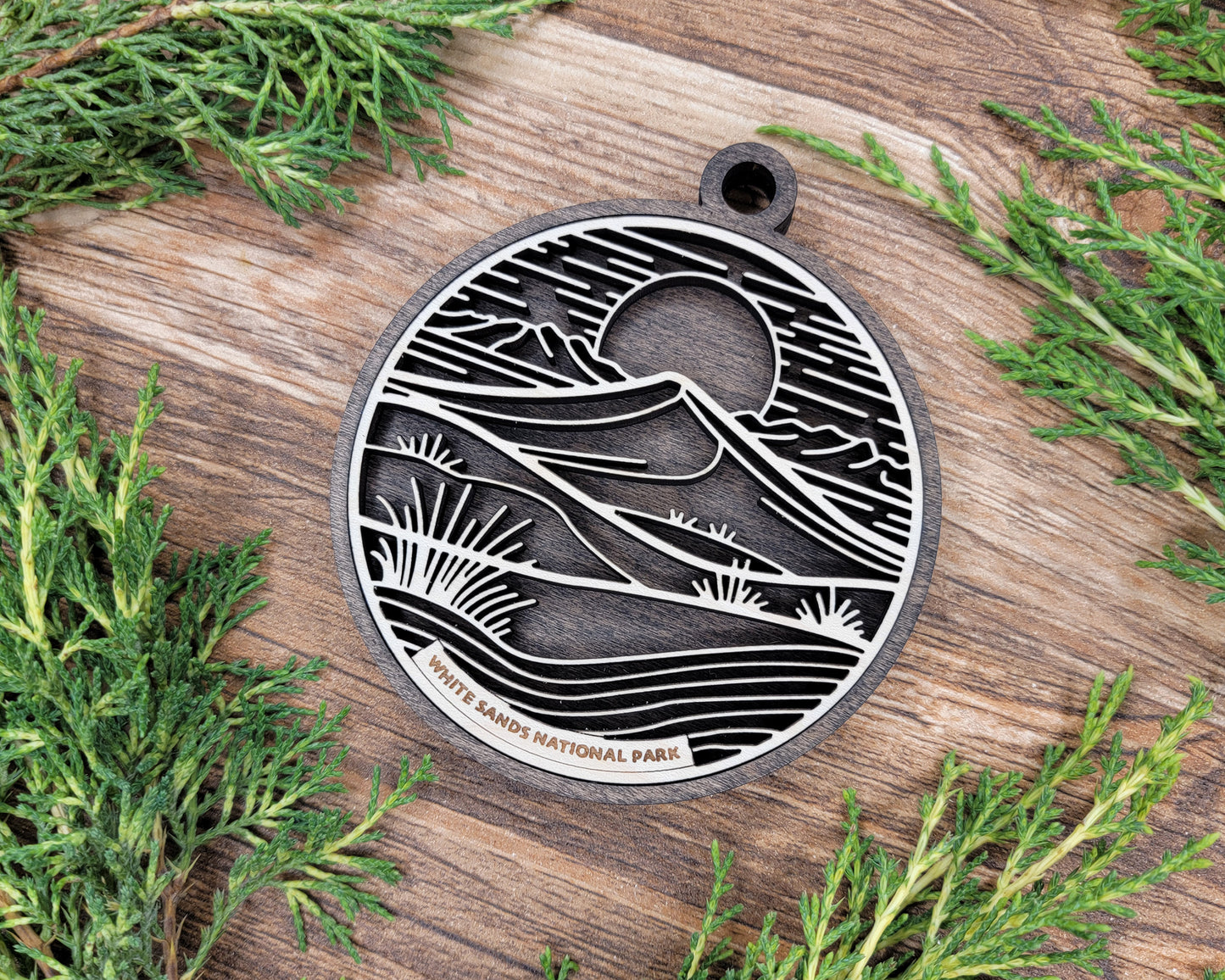 White Sands National Park Line Art Ornament