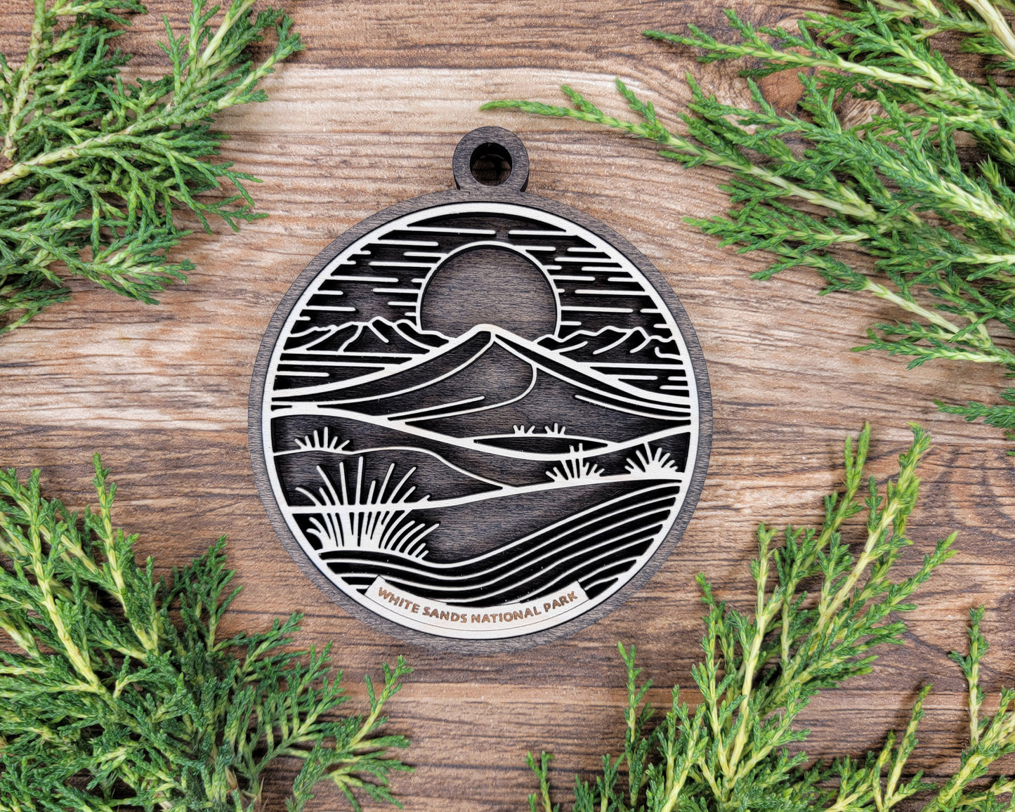 White Sands National Park Line Art Ornament