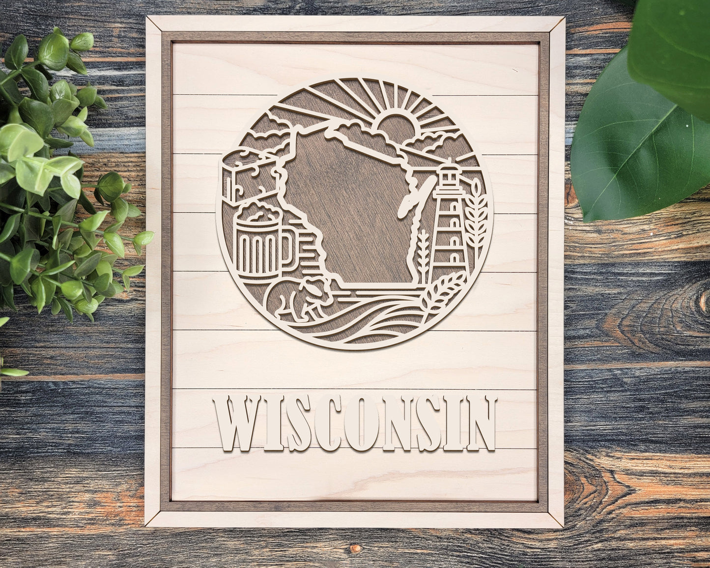Wisconsin Heritage Frame Pop Sign