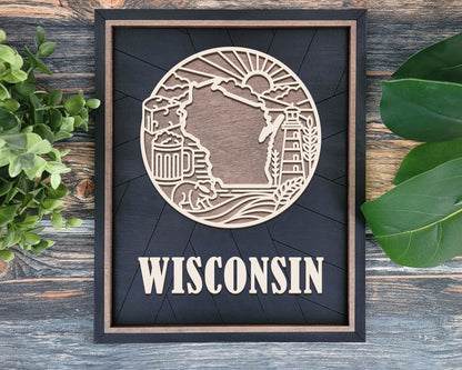 Wisconsin Heritage Frame Pop Sign