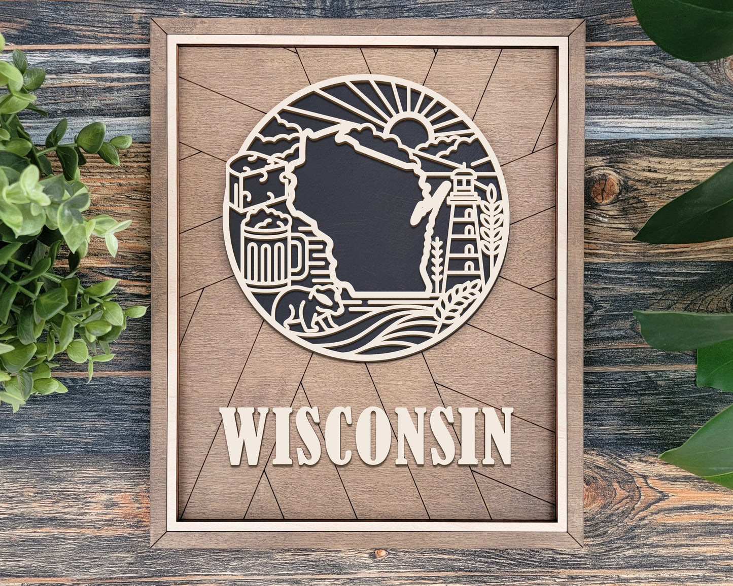Wisconsin Heritage Frame Pop Sign