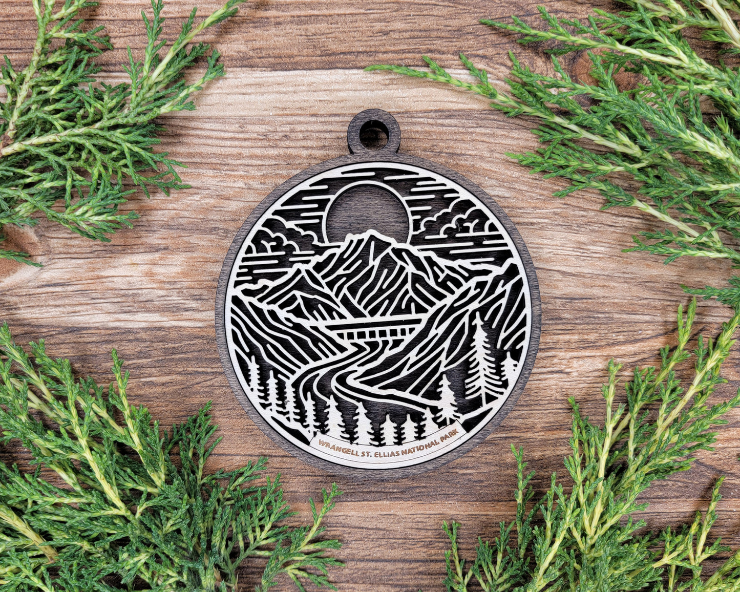 Wrangell National Park Line Art Ornament