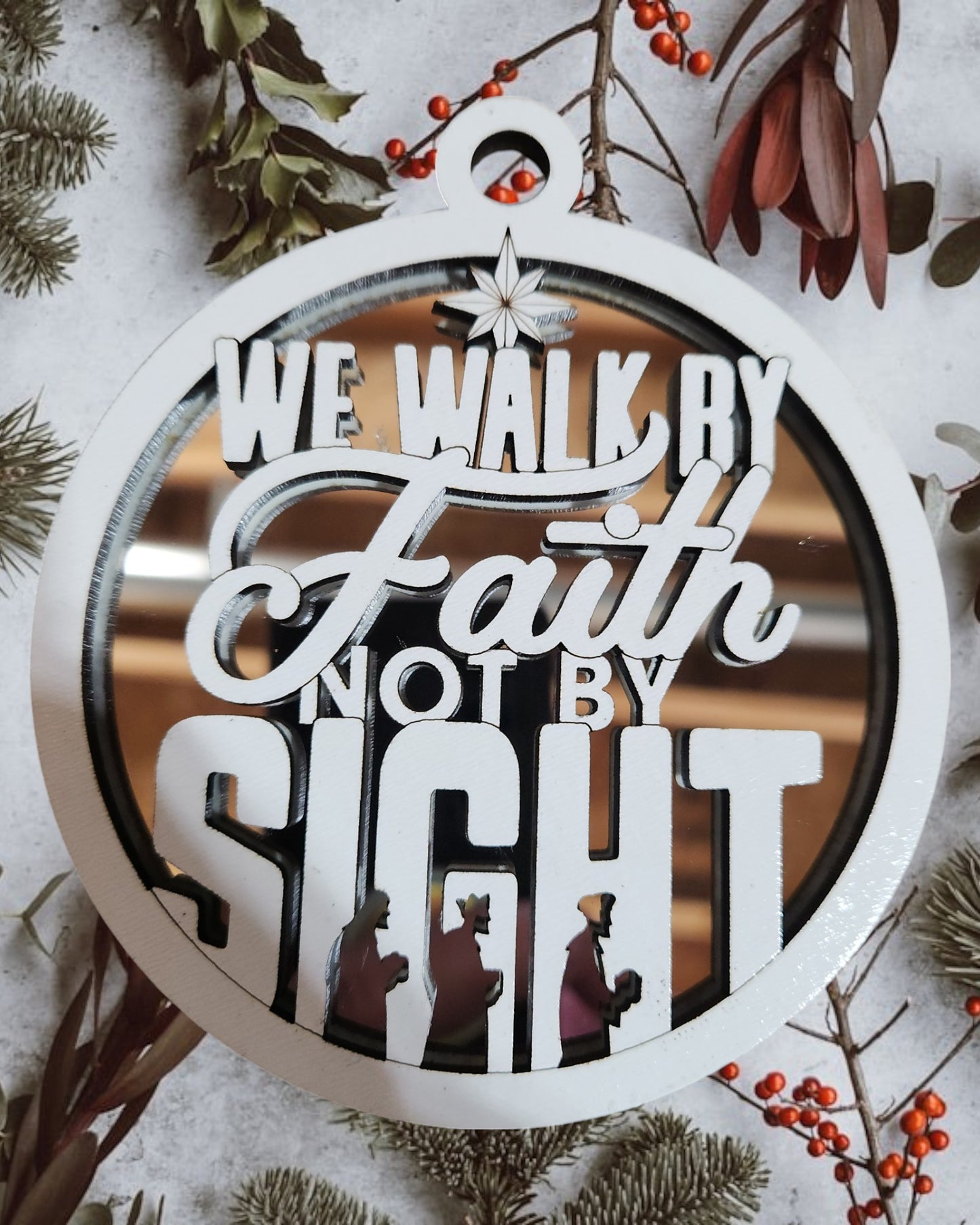 Jesus Series - We Walk by Faith Not by Sight (Mirror Background)