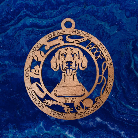 Weimaraner (Short Hair) Dog Ornament (155)
