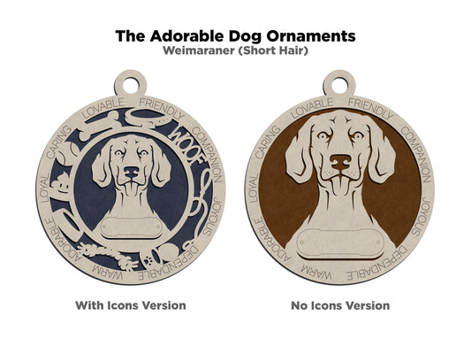 Weimaraner (Short Hair) Dog Ornament (155)