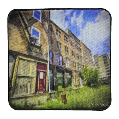 Kansas City West Bottoms Red Door, Neoprene Square Cup Coaster