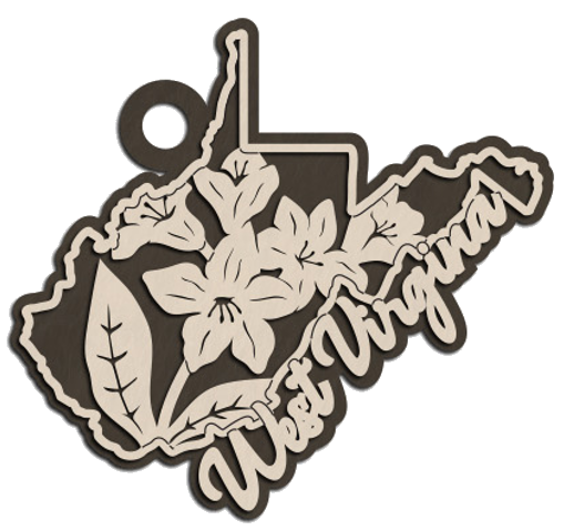 West Virginia State Flower Christmas Ornament