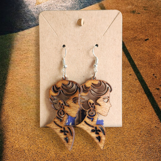 Woman Themed Large Dangle Earrings 11