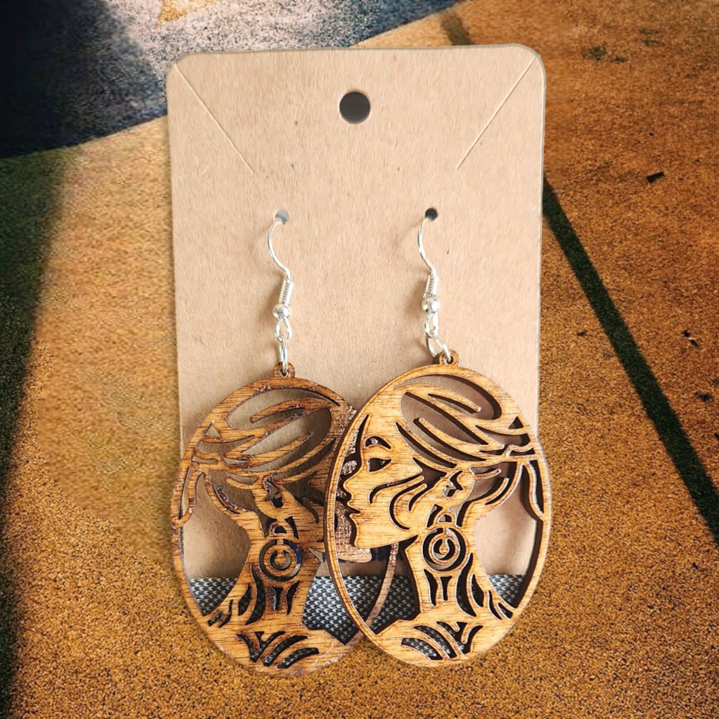 Woman Themed Large Dangle Earrings