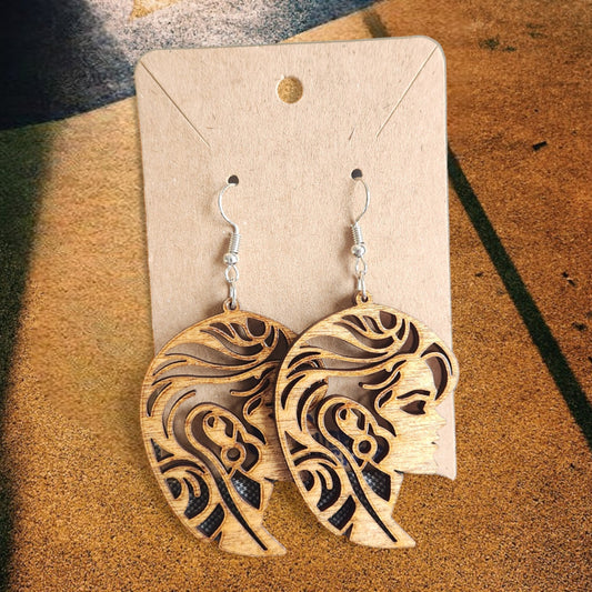 Woman Themed Large Dangle Earrings