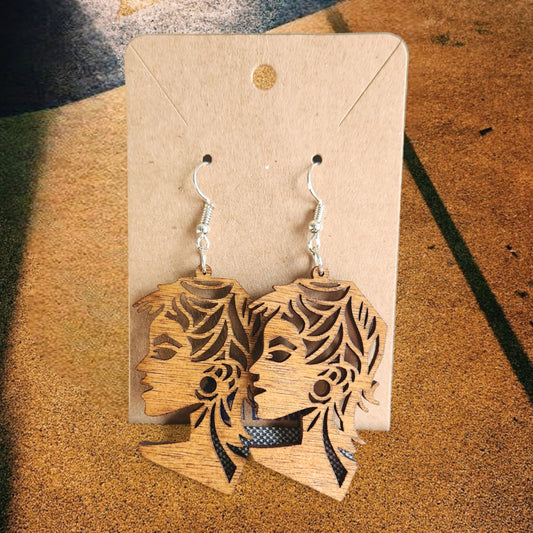 Woman Themed Large Dangle Earrings