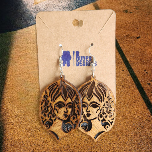 Woman Themed Large Dangle Earrings