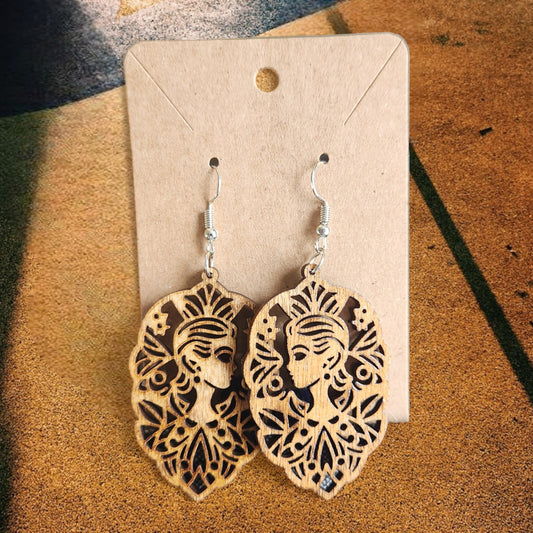 Woman Themed Large Dangle Earrings