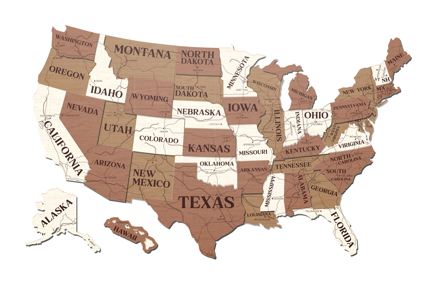 3D USA Wall Map (Small)