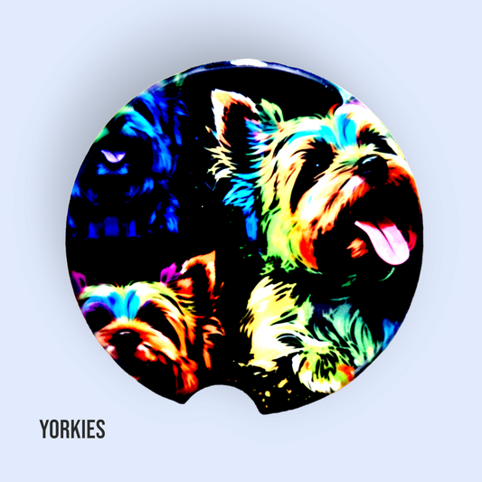 Yorkie Sandstone Car Coaster