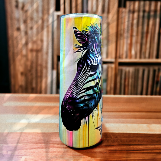 Watercolor Zebra 20 Oz. Stainless-Steel Hot/Cold Tumbler