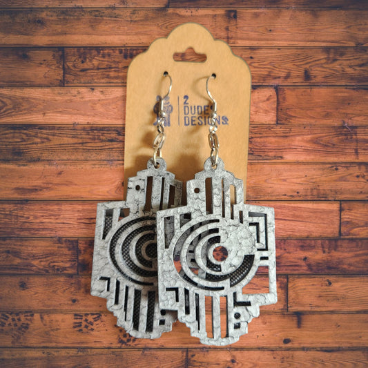 Hammered Silver Extra Large Steampunk Inspired Earrings